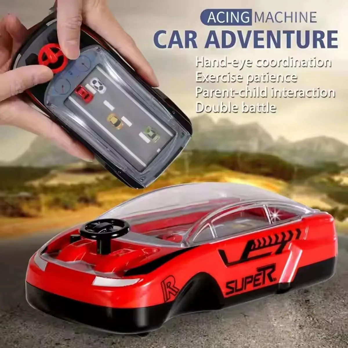 Handheld Car Game, Hand Held Racing Car Game, 2025 Handheld Console, Simulation Adventure Driving Racing Cars Games, Educational Race Games, Thinking Training Concentration