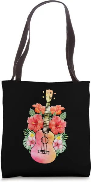 Hawaiin Uke Flower Ukulele - Floral Aloha Ukulele Tote Bag