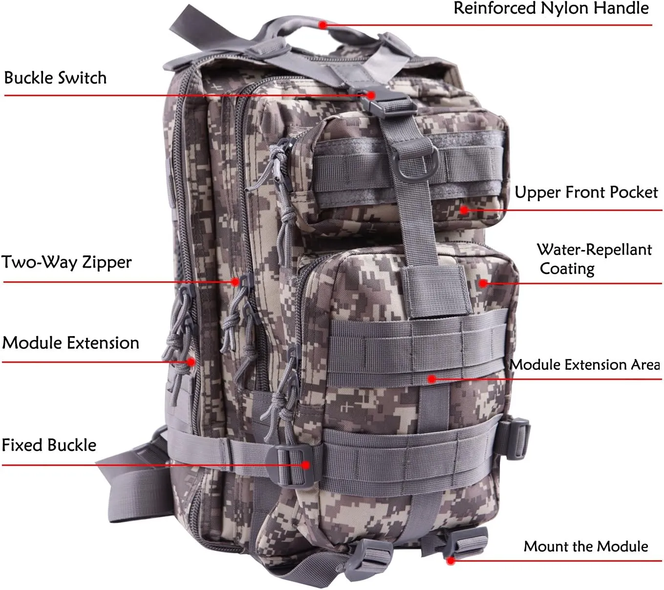 HDE Tactical Military Backpacks 20L MOLLE Bug Out Bag Survival Backpack