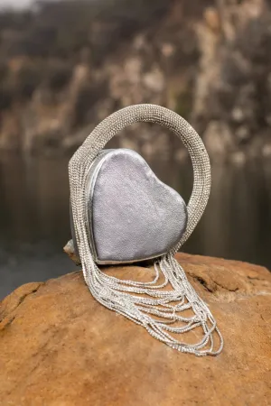Heart Shaped Clutch- Ideal Silver Clutch