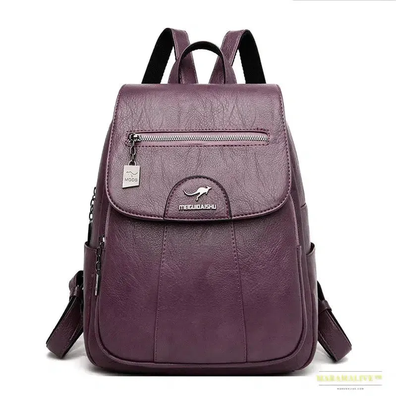 High-Quality Gothic Punk Leather Backpack - Unusual, Eye-catching, Bold Style for School, Travel or Daily Use