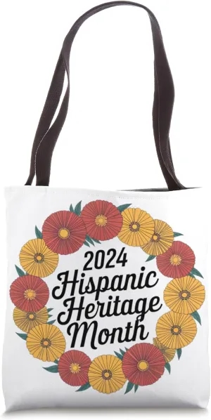 Hispanic Heritage Month 2024 Mexican Vintage Floral Wreath Tote Bag