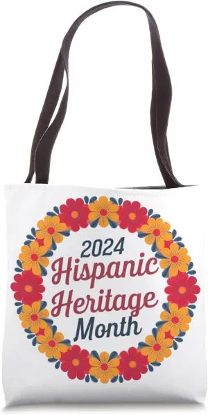 Hispanic Heritage Month Mexican Floral Wreath 2024 Tote Bag