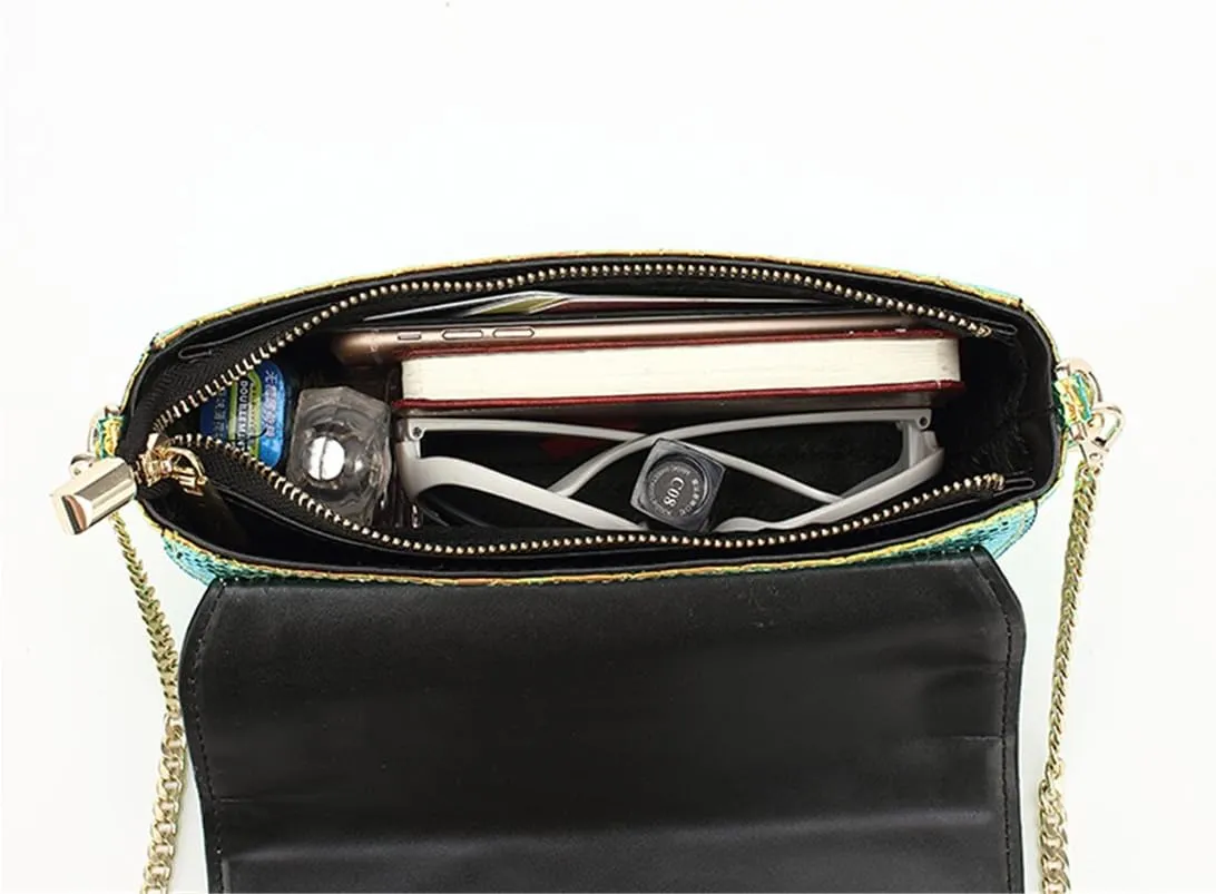 Holographic Snakeskin Crossbody Bag Shoulder Bag Women's Hologram Leather Purse