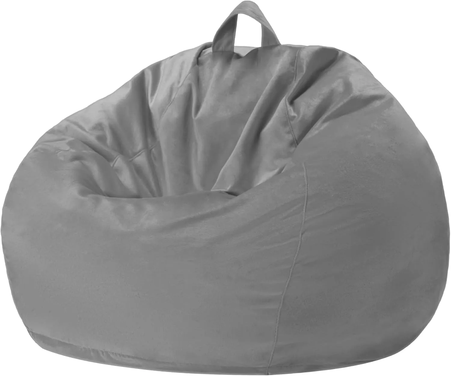 Homguava 2.5FT Bean Bag Chair: 2.5' Bean Bags with Memory Foam Filled,Comfy Beanbag Chairs Round Bean Bag Sofa with Dutch Velvet Cover-Light Grey