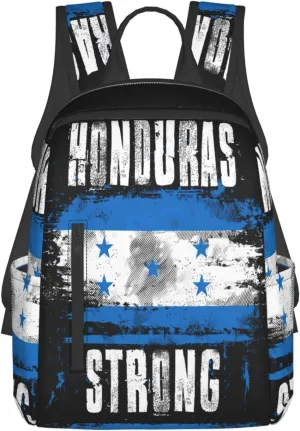 Honduras Strong Graffiti Flag Casual Backpacks Large Capacity Laptop Backpack Sports Fitness Rucksack Travel Carry-On Daypack Work Bag for Outdoor Camping