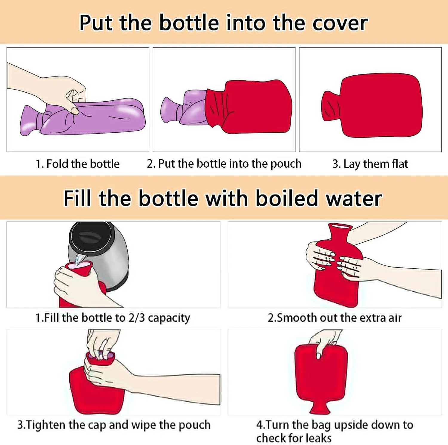 Hot Water Bottle with Soft Cover, 2L Cute Hot Water Bags for Tummy Cramps Neck and Shoulder Waist Pain Relief, Hot and Cold Therapies, St. Patrick's Day