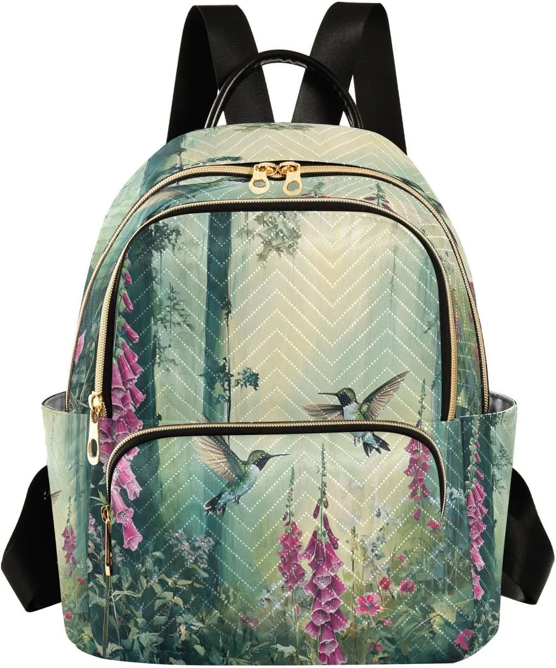 Hummingbirds and Daffodils Women Backpack Purse Fashion Ladies Shoulder Bag Casual College Travel Backpacks Bag Medium