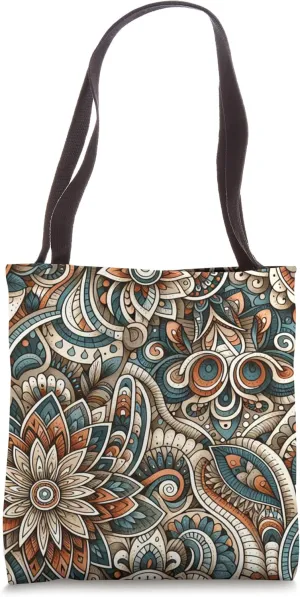Intricate Abstract Floral Design Tote Bag