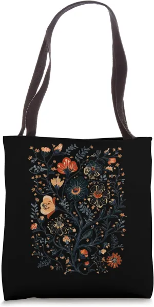 Intricate Wildflower Botanical Blooms Art Tote Bag