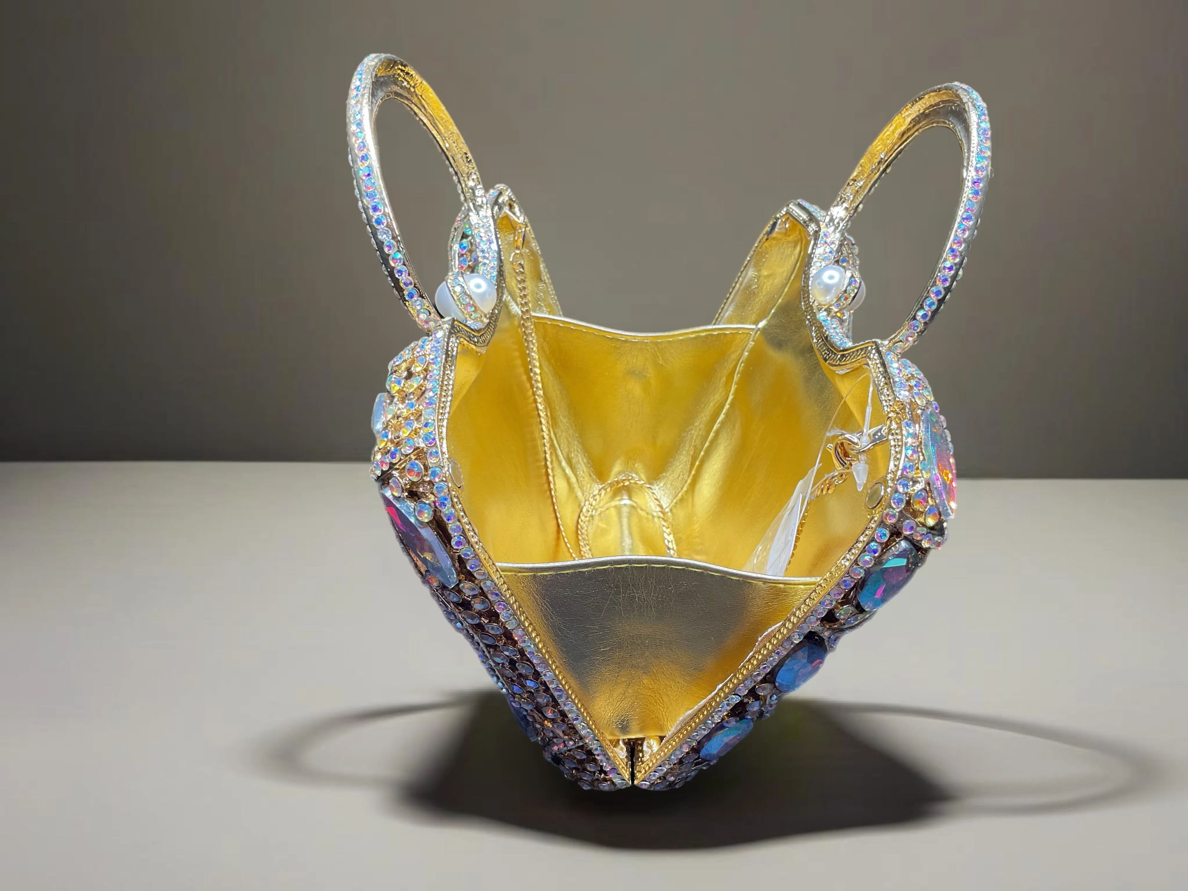 Iridescent Swarovski crystal purse
