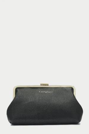 Ivy BLACK Leather Clutch