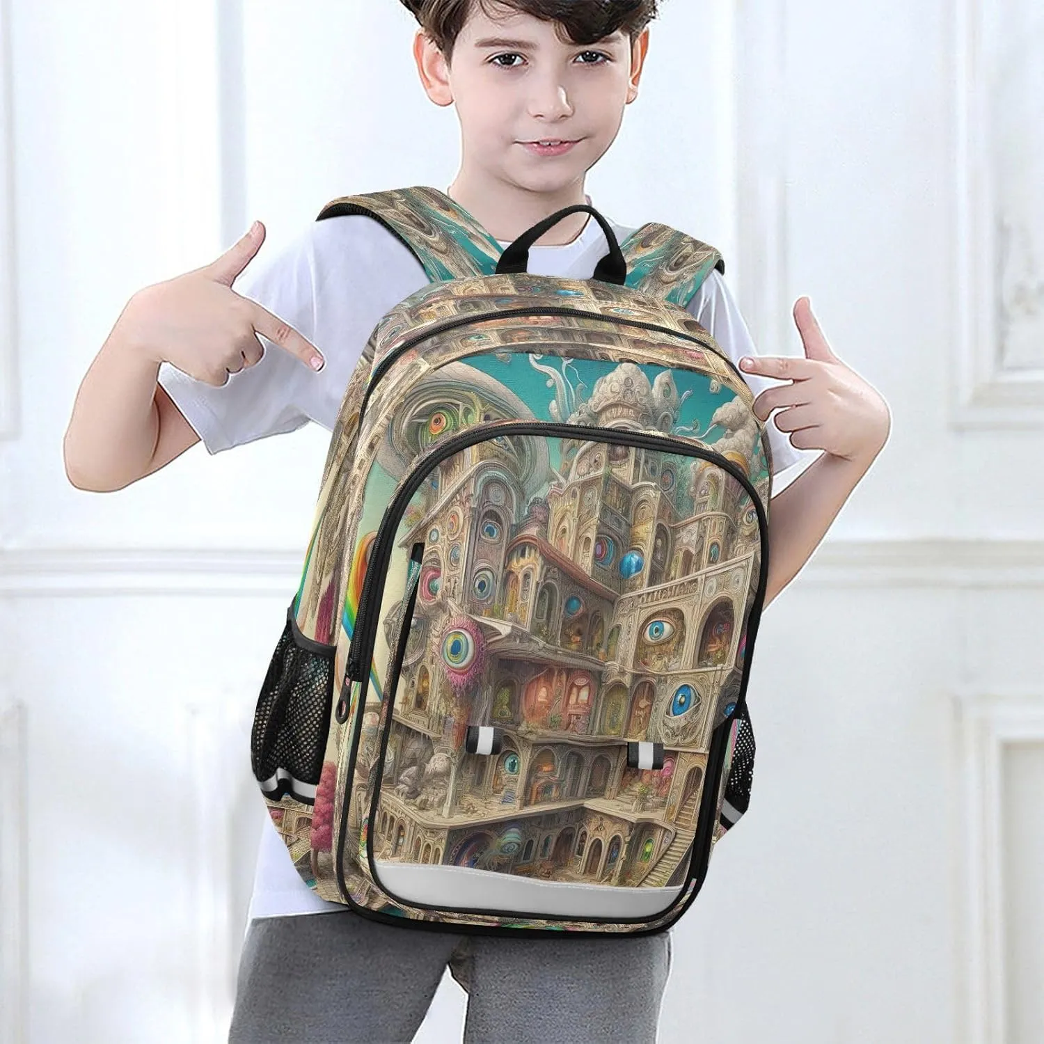 Joisal Cartoon Peculiar Villa Kids Bookbag for Girls Boys Waterproof Backpack Laptop