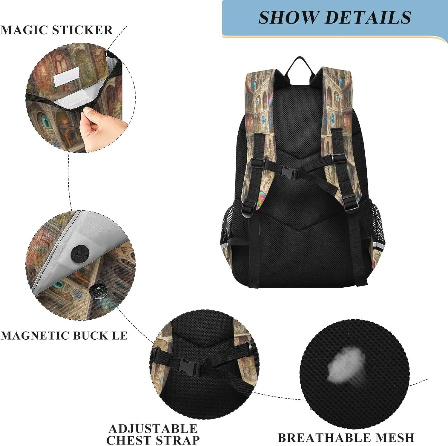 Joisal Cartoon Peculiar Villa Kids Bookbag for Girls Boys Waterproof Backpack Laptop