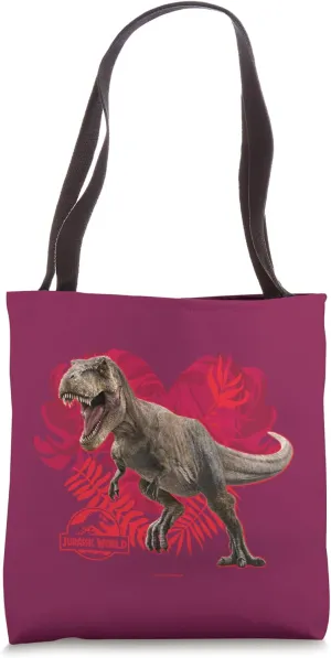Jurassic World T-Rex Floral Heart Tote Bag