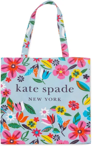 kate spade new york Cute Canvas Tote Bag for Women, Canvas Beach Bag, Book Tote with Pocket, Safari Floral