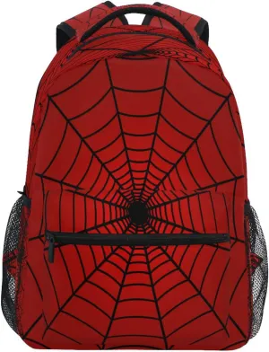 Kcldeci Toddler Backpack for School Red Spider Web Boys Girls Kids School Bags Bookbag Elementary Children Bookbags Casual Travel Back Pack