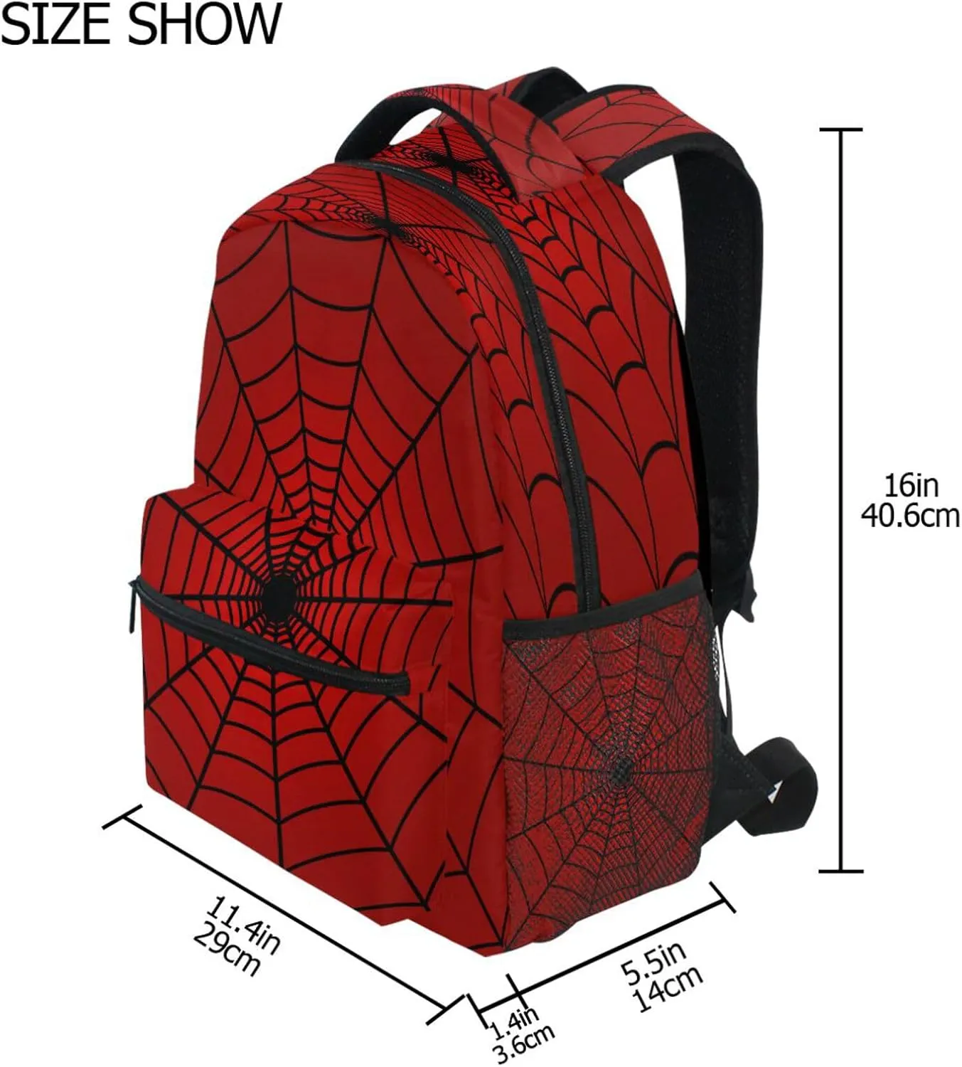 Kcldeci Toddler Backpack for School Red Spider Web Boys Girls Kids School Bags Bookbag Elementary Children Bookbags Casual Travel Back Pack