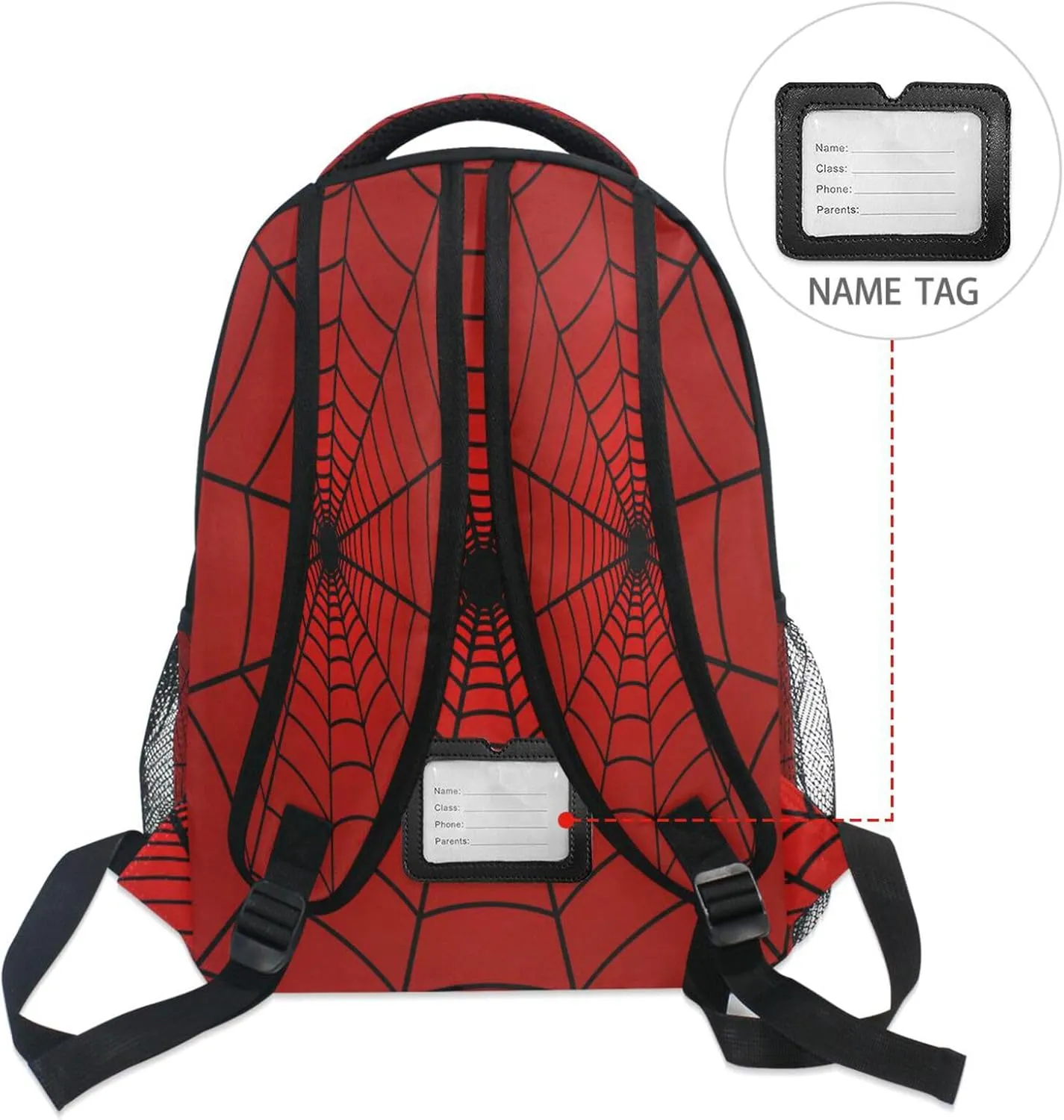 Kcldeci Toddler Backpack for School Red Spider Web Boys Girls Kids School Bags Bookbag Elementary Children Bookbags Casual Travel Back Pack