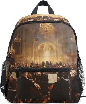 Kids Backpack for Boys Girls Toddler Bags Children Preschool Symphony Orchestra 1 Kindergarten Small 3-8 Years Old Chest Strap