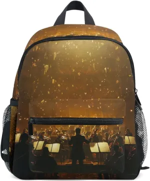 Kids Backpack for Boys Girls Toddler Bags Children Preschool Symphony Orchestra Kindergarten Small 3-8 Years Old Chest Strap
