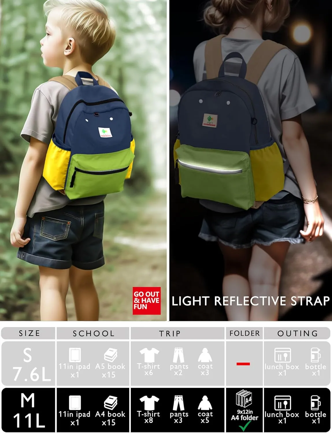 Kids' Backpacks for Girls & Boys - Kindergarten & Elementary School, Small Child Toddler Backpack, 13" H, Ages 3-5