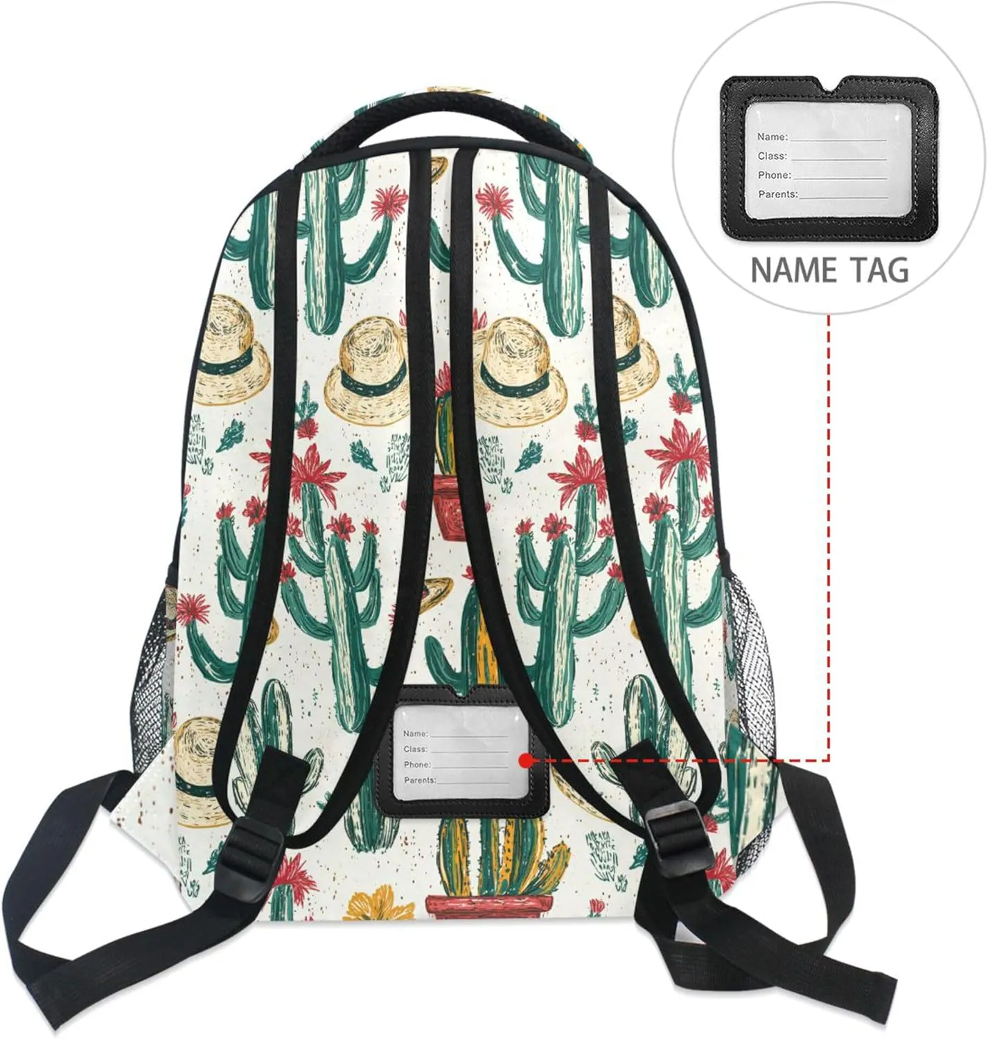 KLL Backpacks for Men and Women Fashion Personal Backpack with Chest Strap for Business Work College Travel Trip Western Cowboy Boho Cactus Primitive Charm Sparkling