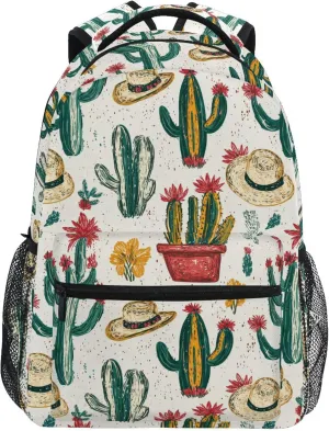 KLL Backpacks for Men and Women Fashion Personal Backpack with Chest Strap for Business Work College Travel Trip Western Cowboy Boho Cactus Primitive Charm Sparkling