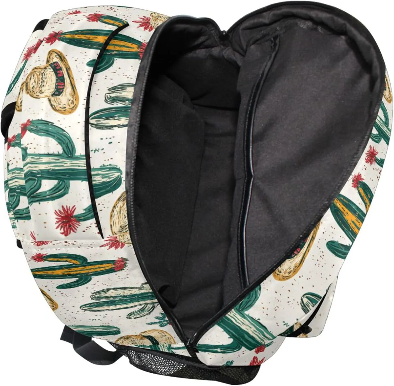 KLL Backpacks for Men and Women Fashion Personal Backpack with Chest Strap for Business Work College Travel Trip Western Cowboy Boho Cactus Primitive Charm Sparkling