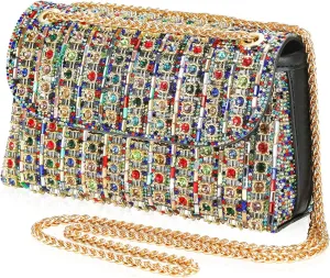 Kseymeir Rhinestone Clutch Purse Sparkling Silver Crystal Diamond Evening Bag