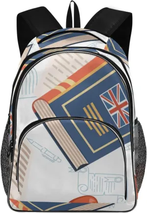 Language Courses Backpacks 22L Three Layer Arc Book Bag Lightweight for Travel Camping Hiking Rucksack Daypack Kids & Adults