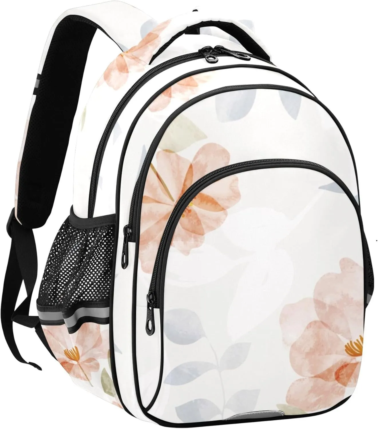 Large Casual Daypack for Men Women - Luxury Botanical Leaves Lightweight Travel Laptop Backpack Shoulder Bag Hiking Backpacks