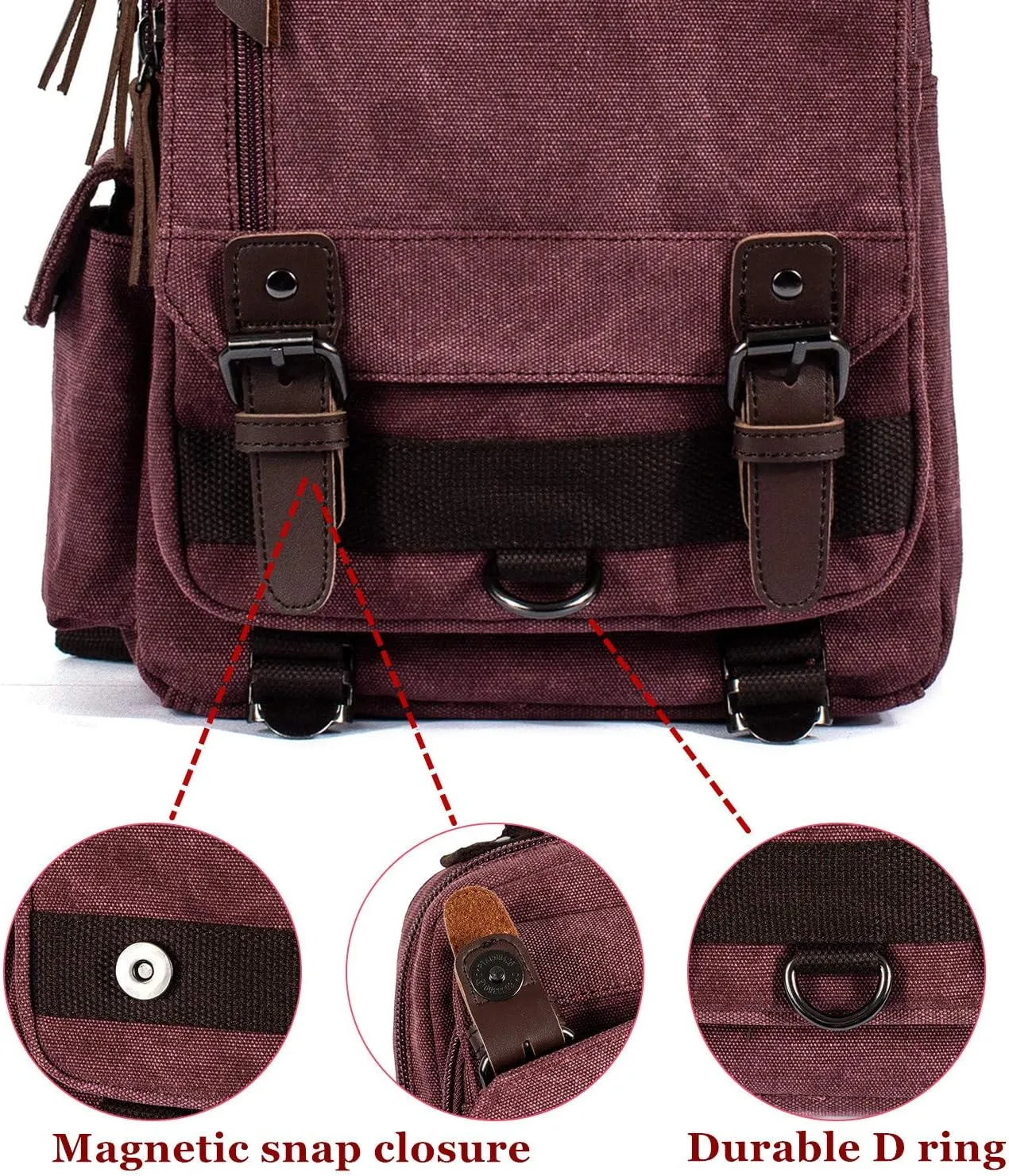 Leaper Retro Crossbody Bag Sling Bag Canvas Messenger Bag for Men Women Shoulder Bag Crossbody Handbags Satchel Travel Bag