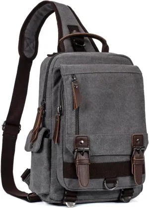 Leaper Retro Crossbody Bag Sling Bag Canvas Messenger Bag for Men Women Shoulder Bag Crossbody Handbags Satchel Travel Bag