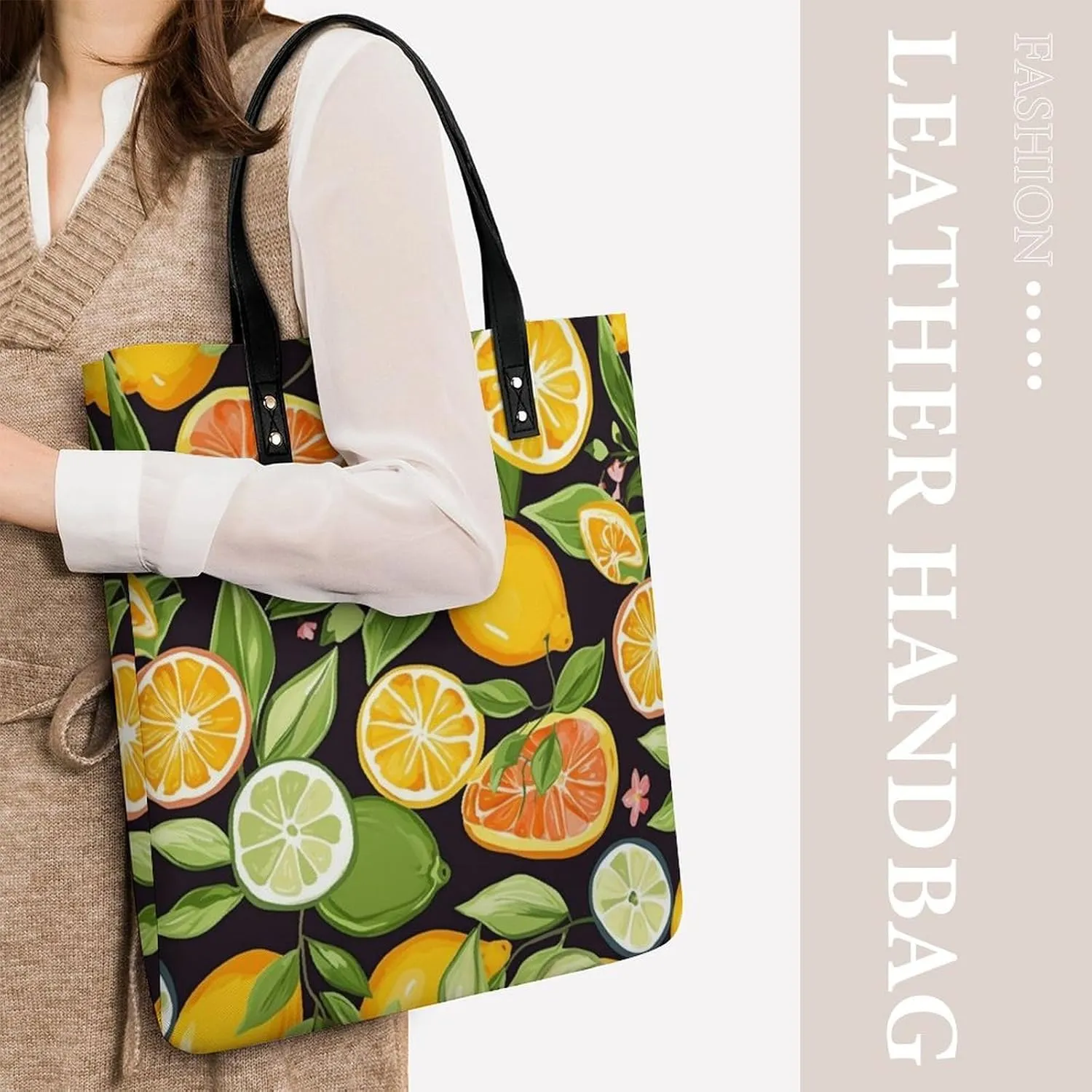 Leather Handbag for Women Tote Bag with Magnetic Buckle Japanese Spring Plum Floral Crossbody Bag Shoulder Bags