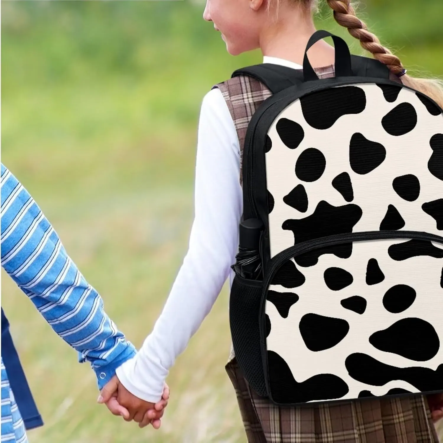 Leopard Print Middle School Backpacks for Girls with Lunchbox Casual Boys School Bag 12 to 14 Years Old Keep Warm Lunch Bag for Great Gifts for Friends
