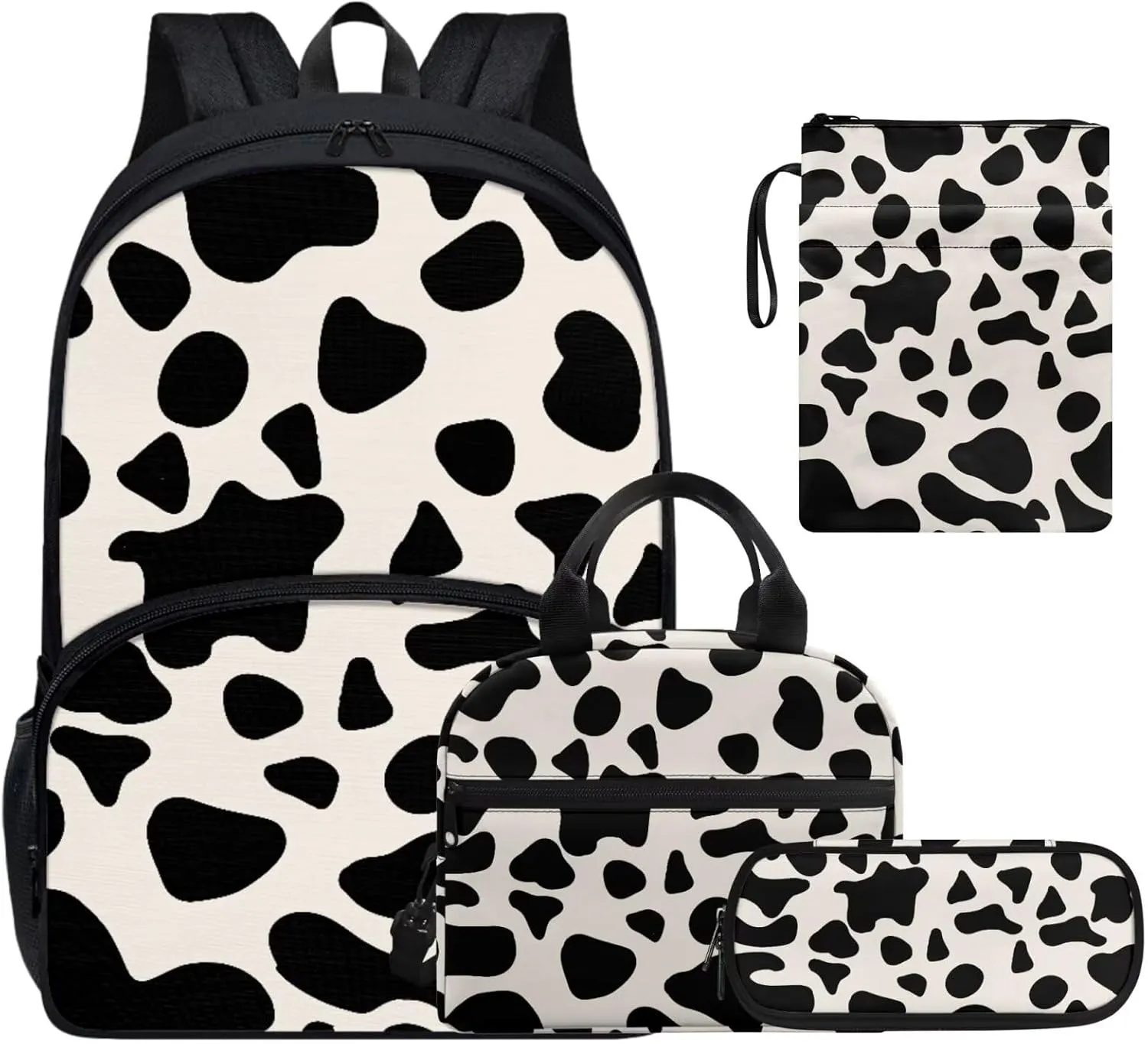 Leopard Print Middle School Backpacks for Girls with Lunchbox Casual Boys School Bag 12 to 14 Years Old Keep Warm Lunch Bag for Great Gifts for Friends