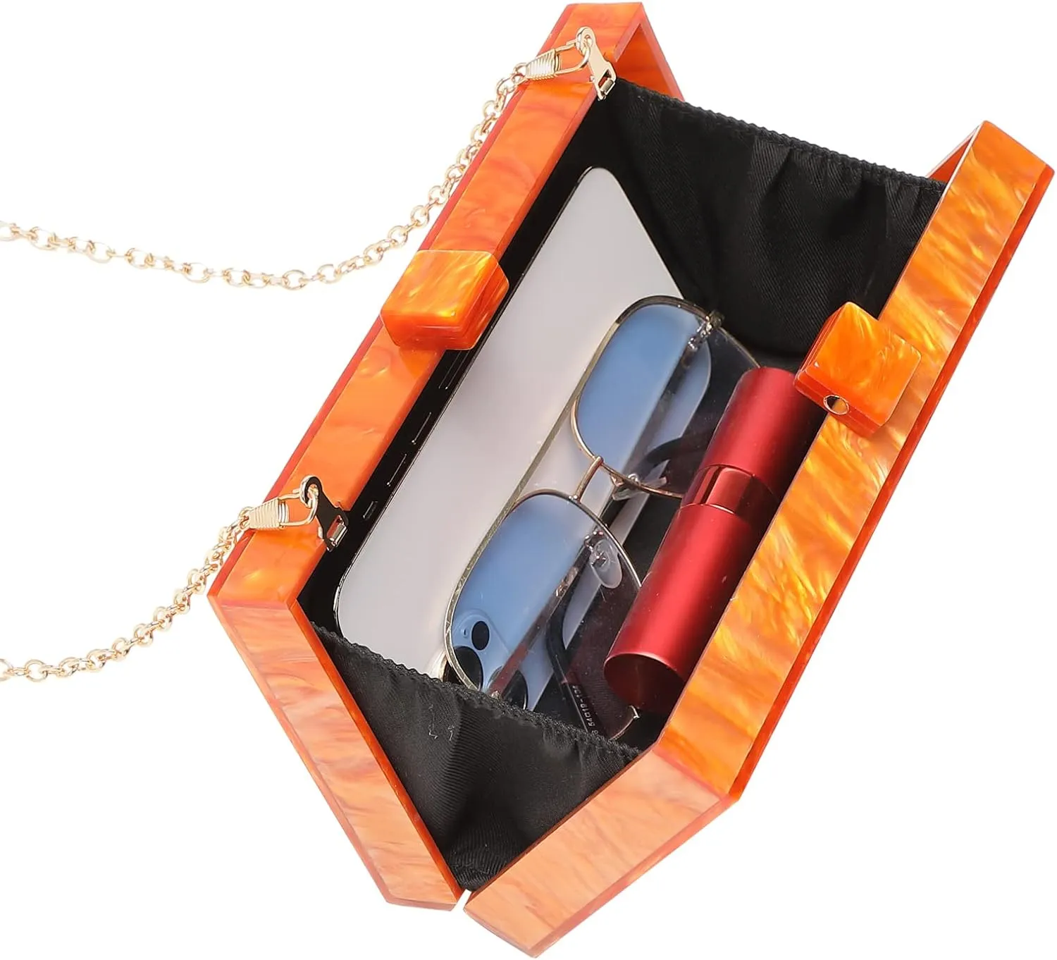 LETODE Clutch Purses for Women-Evil Eye Acrylic Clutch Glitter Purse Evening Bag Chain Shoulder Crossbody Handbags