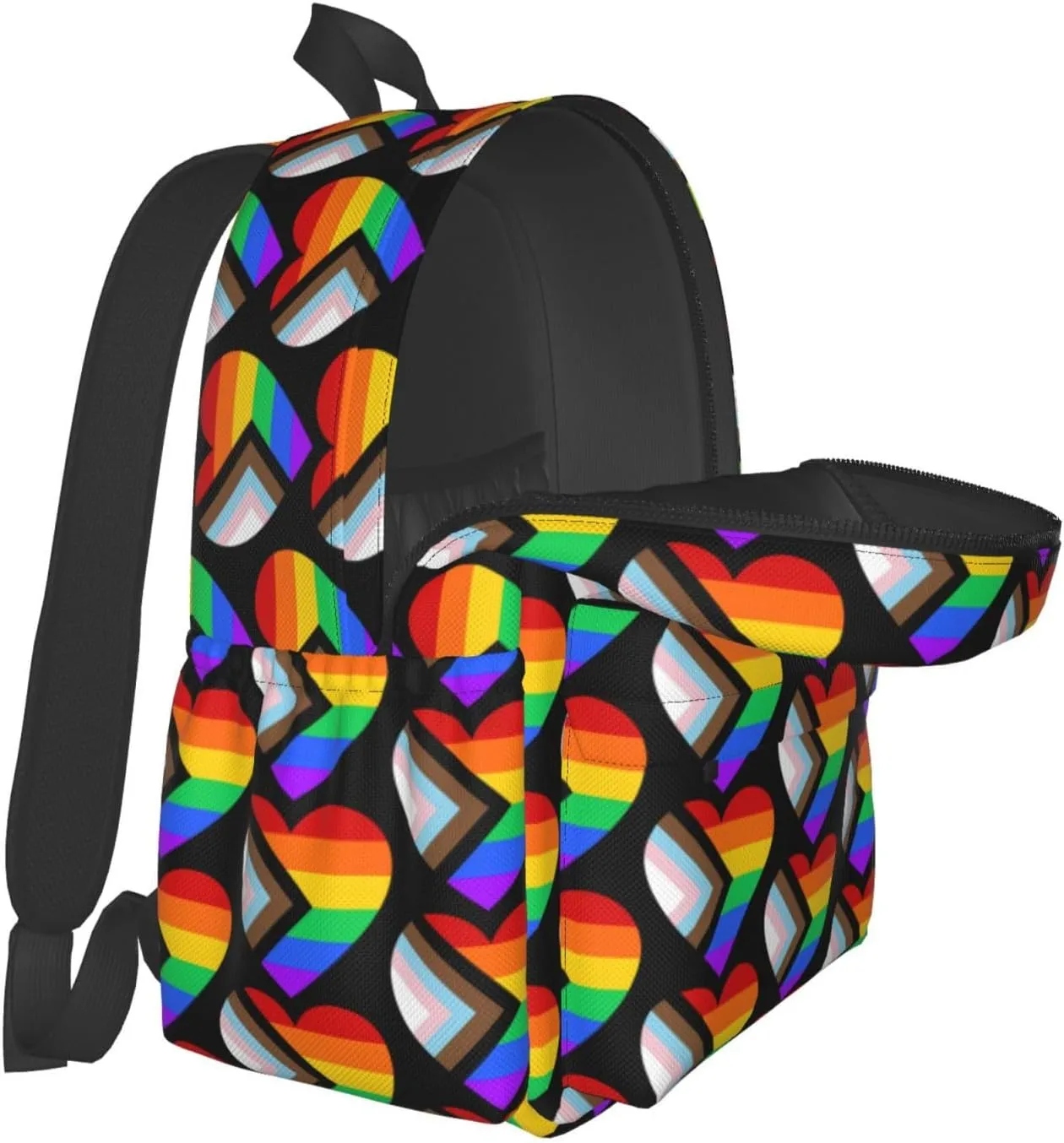 Lgbt Pride Rainbow Gay Allyship Heart Laptop Backpack Shoulder Bag Laptop Pack Travel Backpacks Commuter Back Pack Casual Daypack Bags With Side Pockets