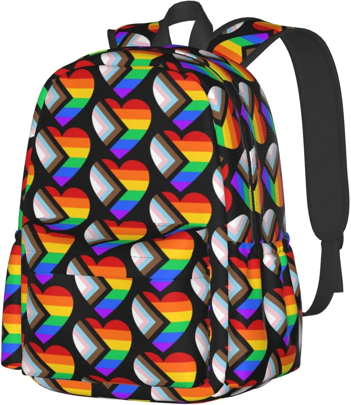 Lgbt Pride Rainbow Gay Allyship Heart Laptop Backpack Shoulder Bag Laptop Pack Travel Backpacks Commuter Back Pack Casual Daypack Bags With Side Pockets
