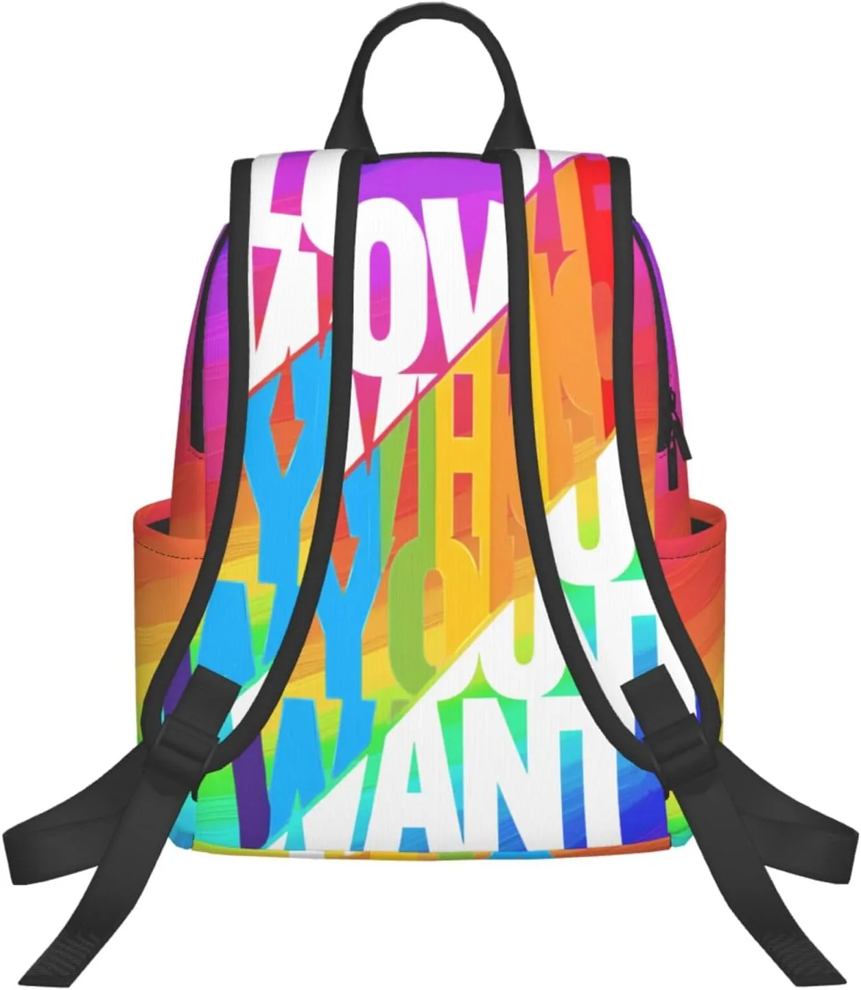 LGBT Rainbow Gay Pride Love Who You Want Travel Laptop Backpack Casual Backpacks Double Shoulder Daypack Notebook Rucksack Work Bags Sports Bag for Gym Hiking Camping Beach