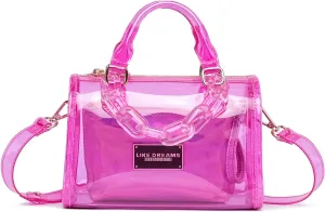 Like Dreams Holographic Purse for Women, Detachable Inner Pouch Crossbody Bag, Iridescent Top Handle Satchel