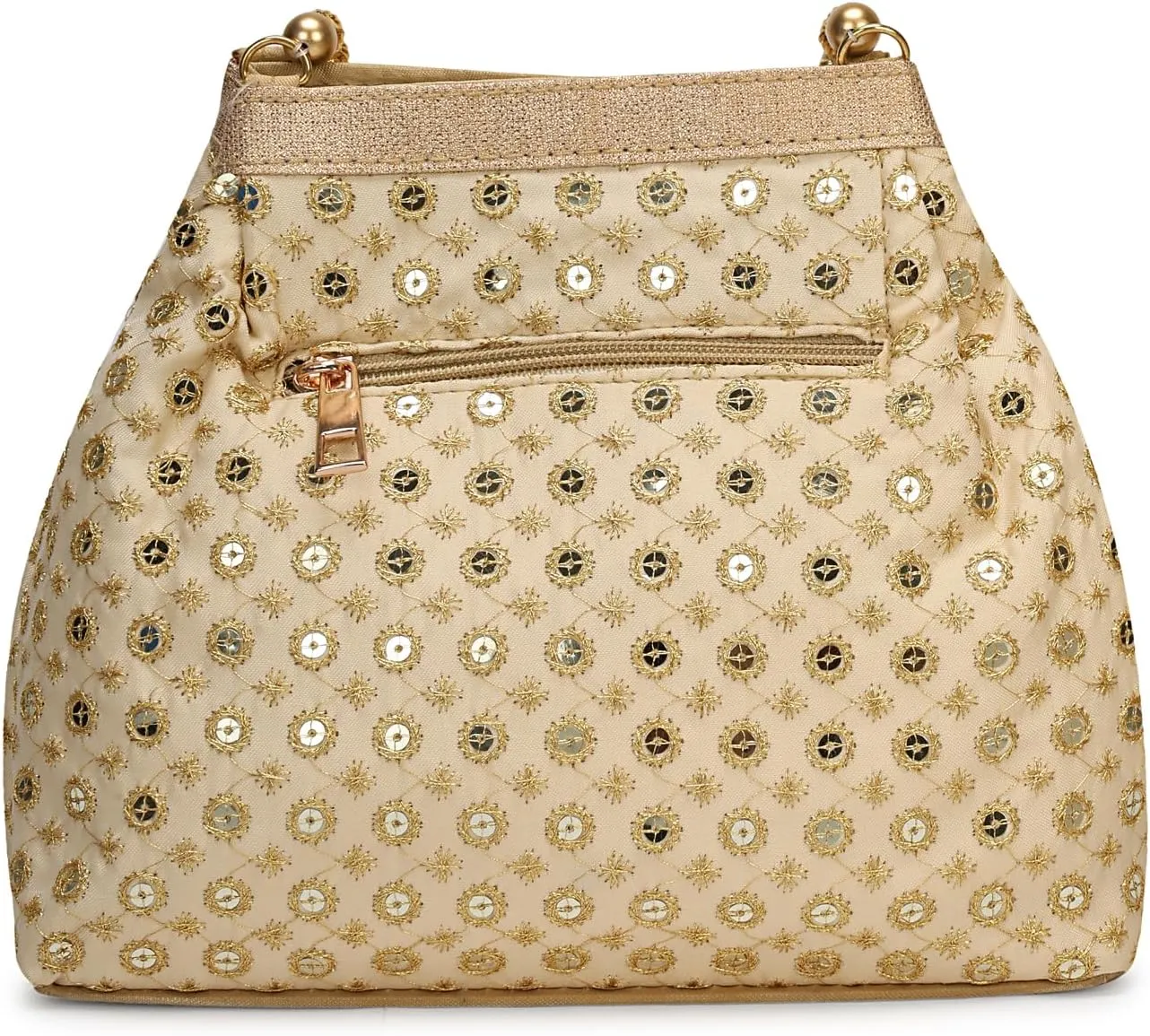 LONGING TO BUY Potli Bags for Women Embroidered Evening Purses with Gold Pearl Handle, Indian Women Potli Bags for Wedding