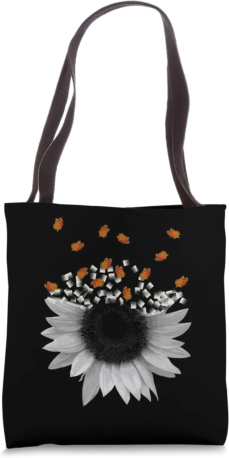 Lovely Sunflower Butterfly Transformation Floral Transition Tote Bag