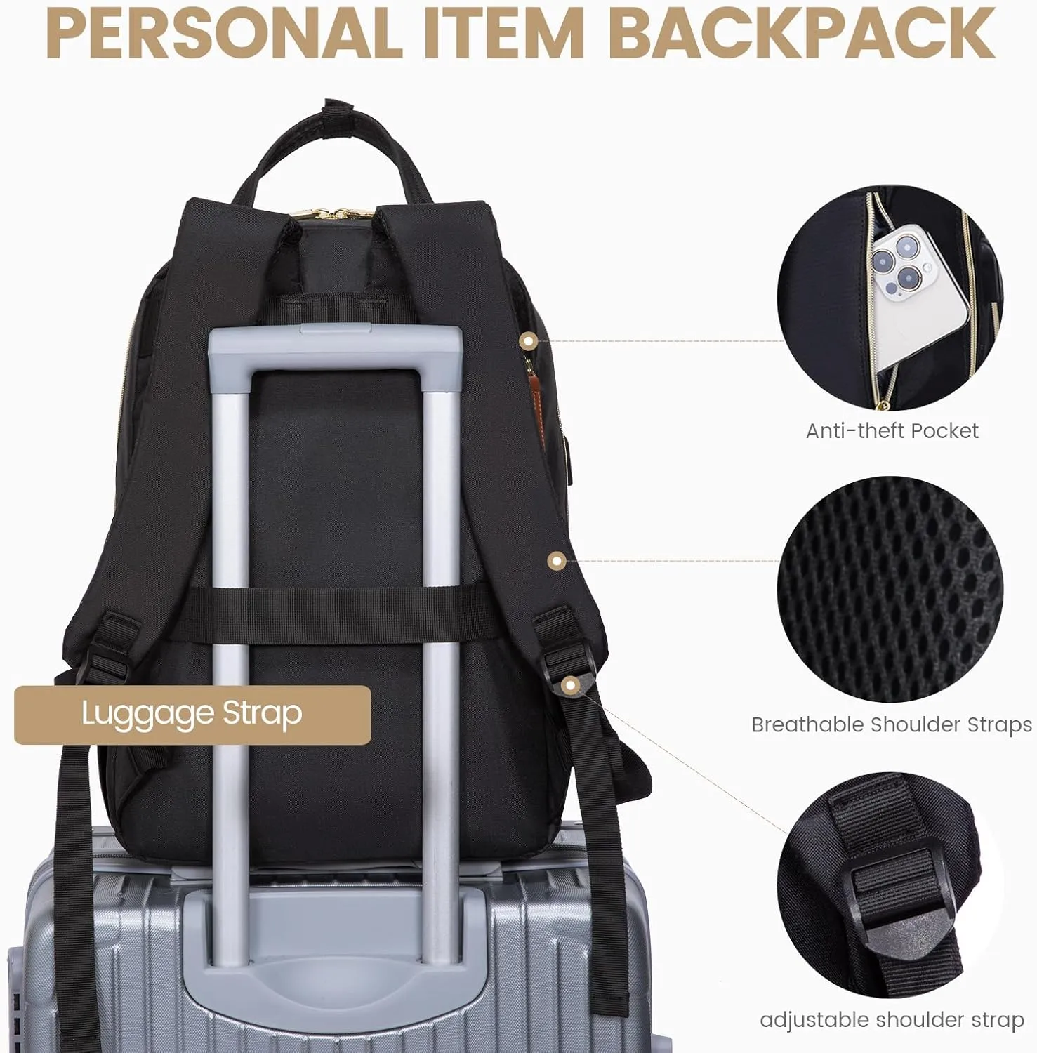 LOVEVOOK Laptop Backpack Women,Large Capacity 18.4 inch Laptop Bag Travel Backpack for Women,Computer Work College Teacher Backpacks with USB Port,Waterproof Personal Item Backpack Casual Daypack