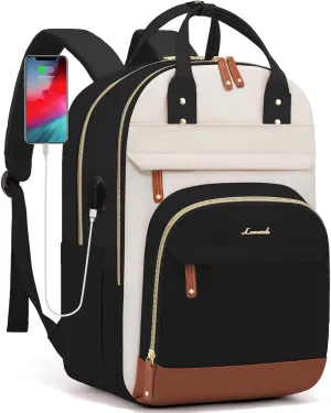 LOVEVOOK Laptop Backpack Women,Large Capacity 18.4 inch Laptop Bag Travel Backpack for Women,Computer Work College Teacher Backpacks with USB Port,Waterproof Personal Item Backpack Casual Daypack