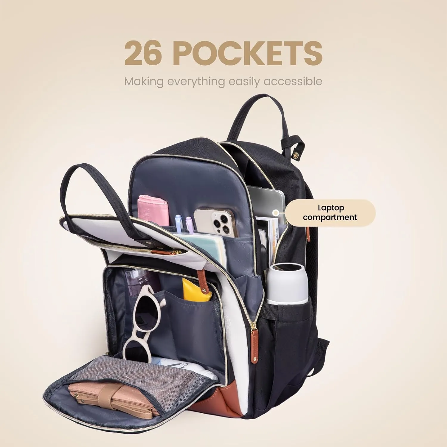 LOVEVOOK Laptop Backpack Women,Large Capacity 18.4 inch Laptop Bag Travel Backpack for Women,Computer Work College Teacher Backpacks with USB Port,Waterproof Personal Item Backpack Casual Daypack