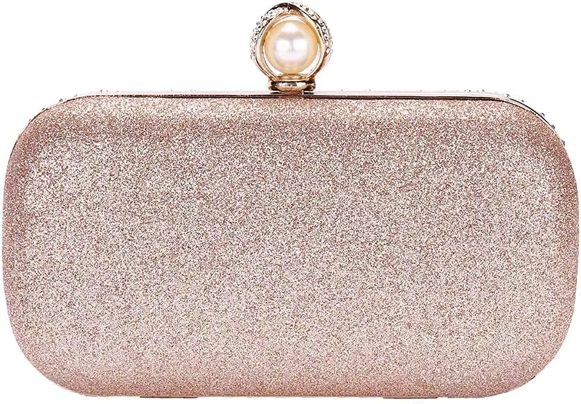 M106 Glitter Clutch Purse For Women Sparkly evening bags Prom Party Handbag Rose Gold