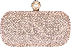 M106 Glitter Clutch Purse For Women Sparkly evening bags Prom Party Handbag Rose Gold