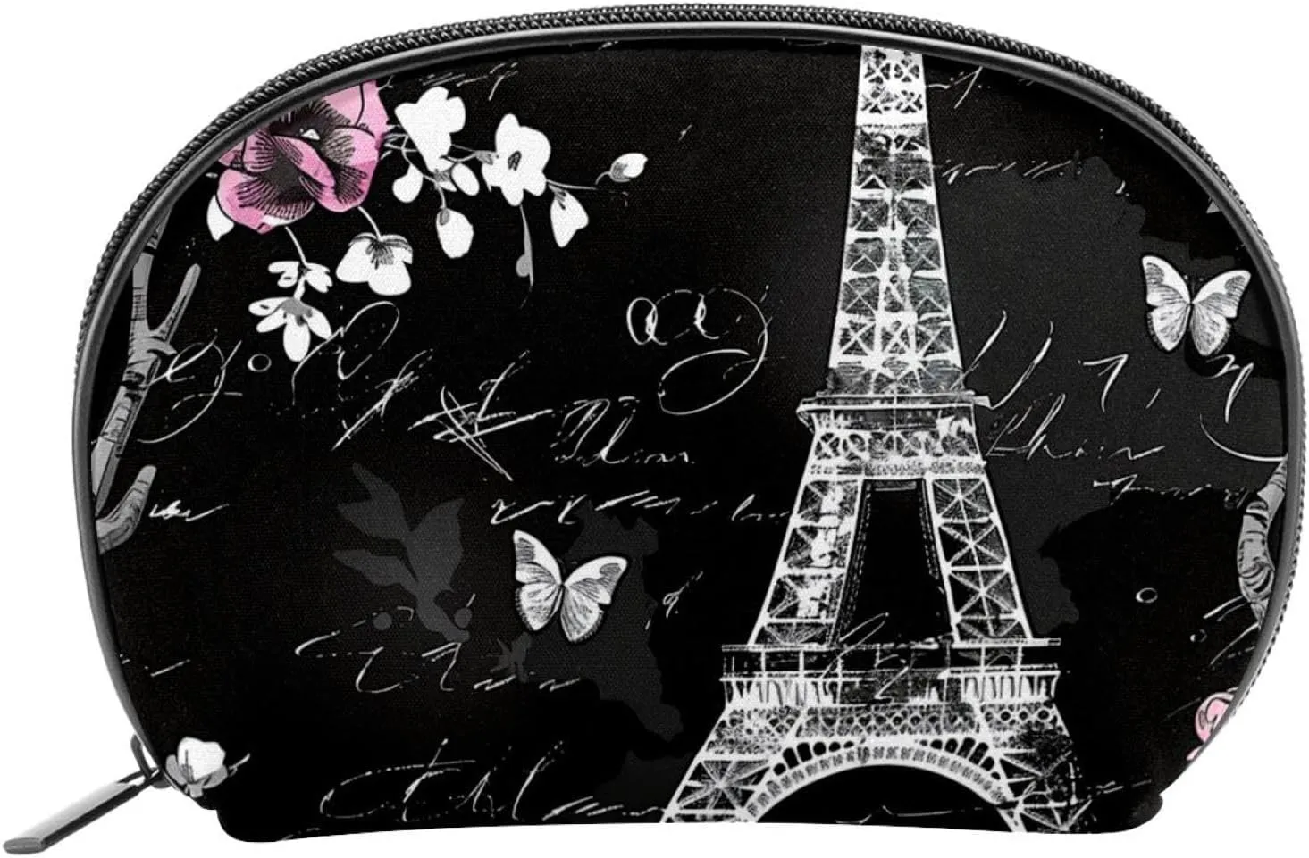 Makeup Bag Organizer,Cosmetic Bags for Women,Eiffel Tower Pattern Flower,Small Makeup Pouch